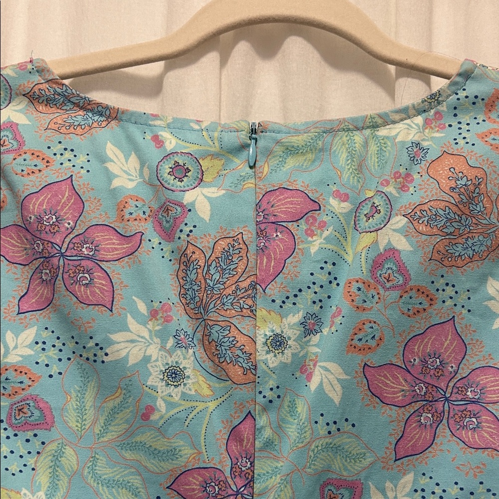 Hanna Andersson Dress Women’s 8 Blue/Pink Floral Midi Cottagecore Paisley - Picture 8 of 16
